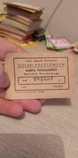 Zdjęcie oferty: Karta własności gołębia pocztowego