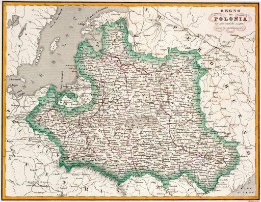 Zdjęcie oferty: Mapa Rzeczpospolitej, 1860 r. wydanie włoskie