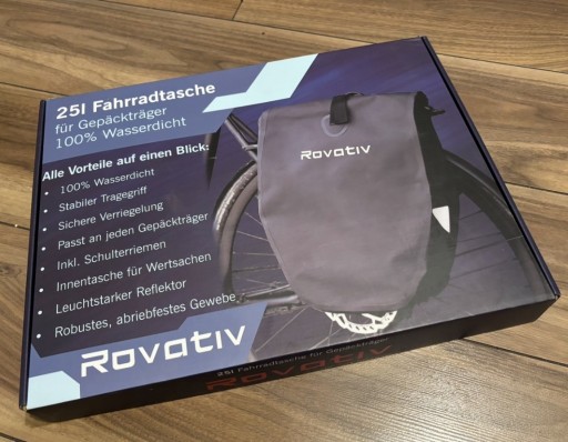 Zdjęcie oferty: Rovativ Sakwa Torba rowerowa na bagażnik 25 litrów w 100% wodoszczelna