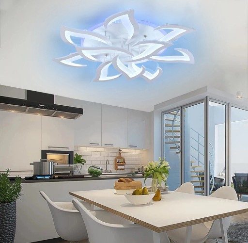 Zdjęcie oferty: Kwiat Lotosu żyrandol plafon 10 RGB LED 100W Pilot