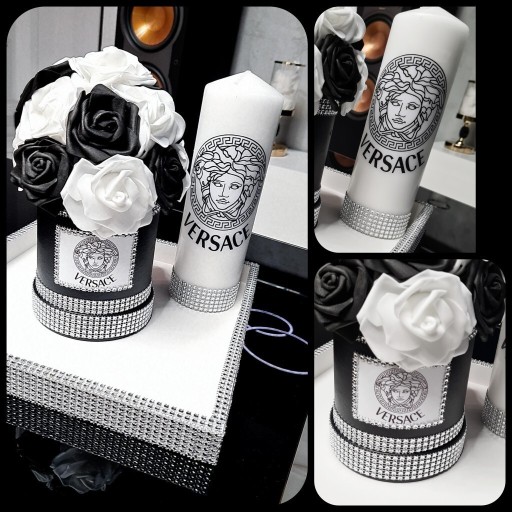 Zdjęcie oferty: Flower box versace glamour cyrkonie róże piankowe 