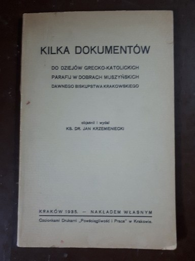 Zdjęcie oferty: Dobra Muszyńskich biskupstwa krakowskiego