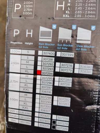 Zdjęcie oferty: ŚCIANA BOCZNA THULE RAIN BLOCKER G2 XL 250cm Wysokość  265-284cm