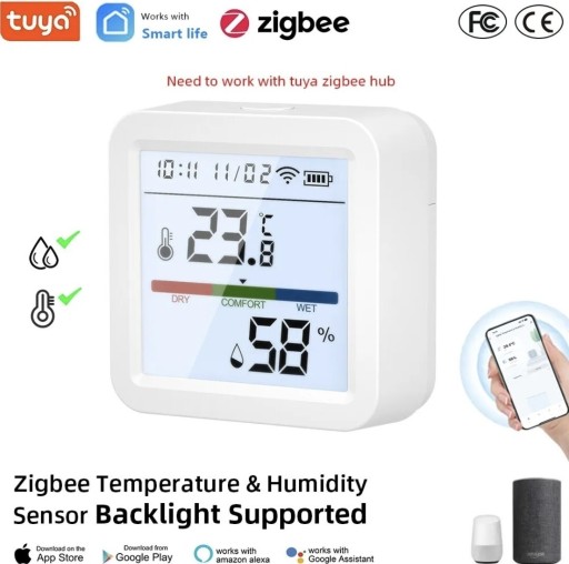 Zdjęcie oferty: Czujnik temperatury i wilgotności wifi Zigbee TUYA