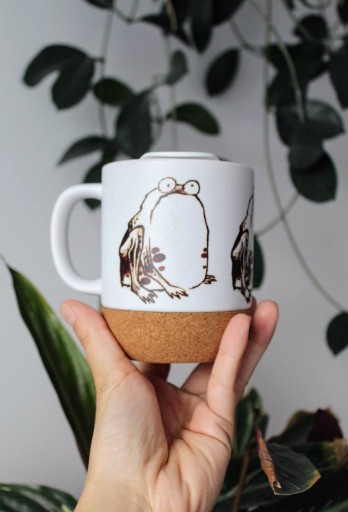 Zdjęcie oferty: Kubek z podstawką i pokrywką Żaba Ito Jakuchu, japońska żabka, 300ml