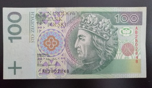 Zdjęcie oferty: 100 złotych 1994 seria AB ogromna rzadkość - opis