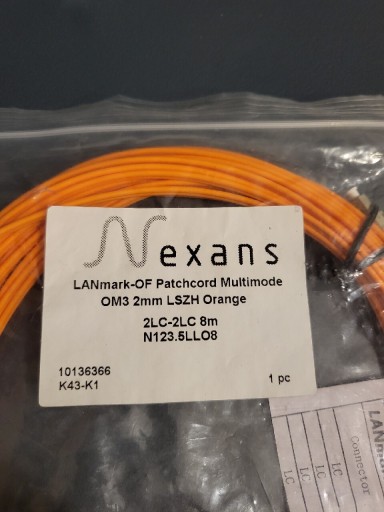 Zdjęcie oferty: Kabel Patchcord Multimode OM3 2mm LSZH 2LC-2LC