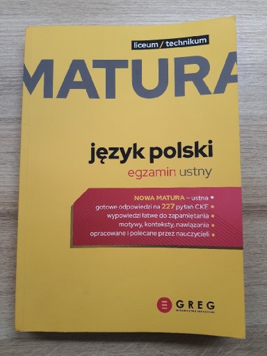 Zdjęcie oferty: język polski egzamin ustny matura 2023 GREG