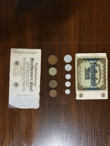 Zdjęcie oferty: Komplet bankontów i monet Marki Kopiejki GROSZE