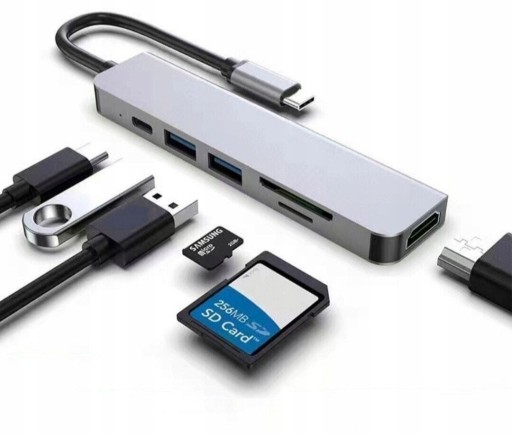 Zdjęcie oferty: Rozdzielacz Adapter HUB USB 6 w 1, USB-C, HDMI