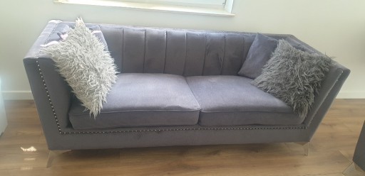 Zdjęcie oferty: Sofa 3-osobowa welurowa szara GAULA - Beliani