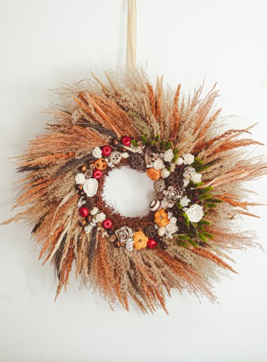 Zdjęcie oferty: Jesienny wianek boho na drzwi  suszone trawy