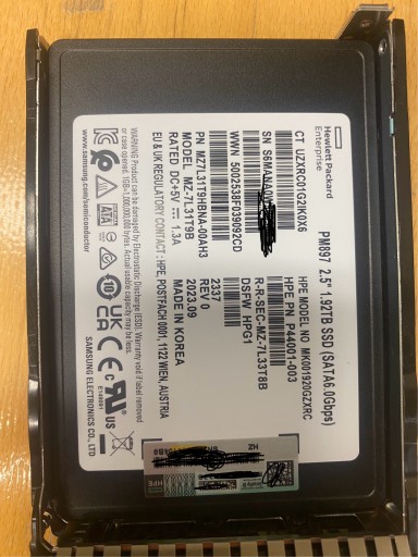 Zdjęcie oferty: HP Ent SSD 1,92TB