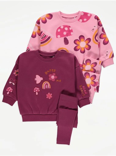 Zdjęcie oferty: 2x bluza +2x legginsy flower 3-4 lata / 98-104cm