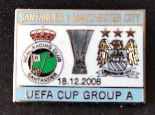 Zdjęcie oferty: Przypinka Santander Vs Man City 2008 UEFA Cup