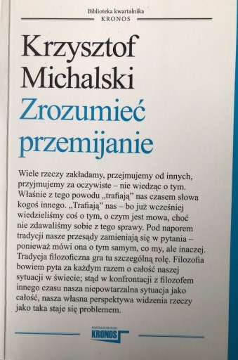 Zdjęcie oferty: Zrozumieć przemijanie Krzysztof Michalski