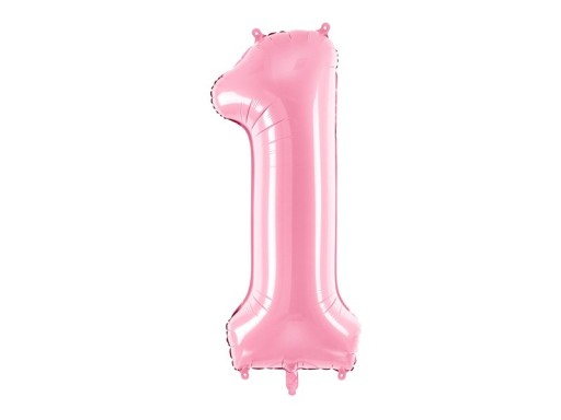 Zdjęcie oferty: Balon foliowy cyfra "1" różowy, pastelowy 86 cm