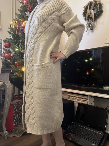 Zdjęcie oferty: Długi sweter damski kardigan kremowy XS Orsay