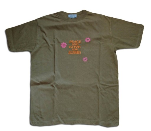 Zdjęcie oferty: Oliwkowy t-shirt z  nadrukiem Peace and Love