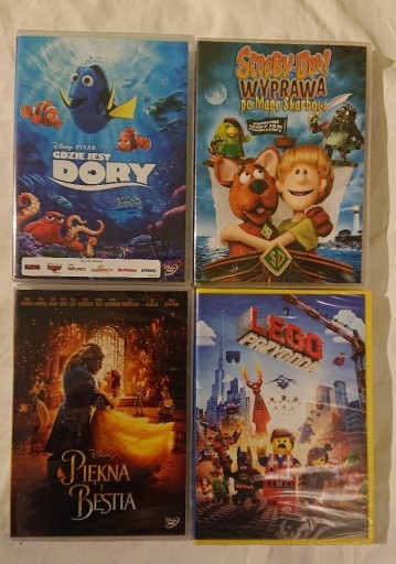 Zdjęcie oferty: Piekna i bestia,dory,scooby do,lego 4 x dvd