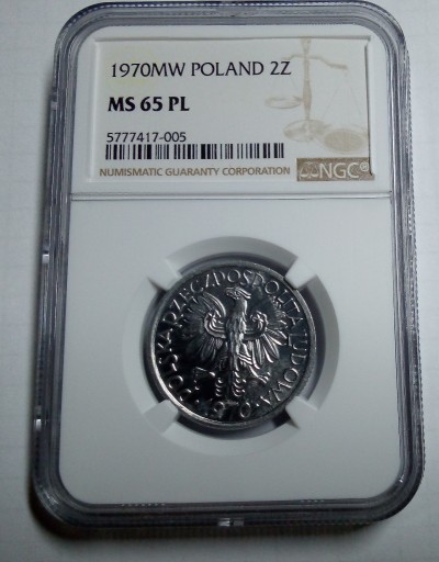 Zdjęcie oferty: 2 zł Jagody 1970 NGC MS65 PL