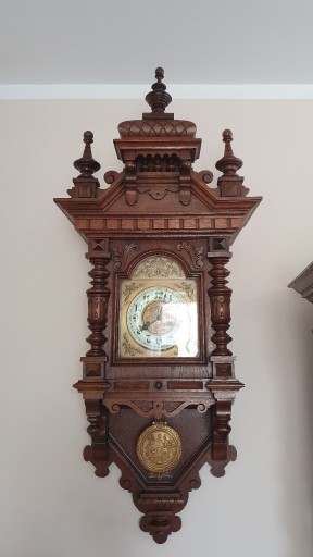 Zdjęcie oferty: Stary zegar wiszący GUSTAV BECKER bogato zdobiony