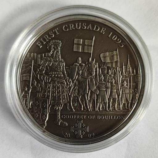 Zdjęcie oferty: Cook Islands First Crusade $5 2009 Antique Silver