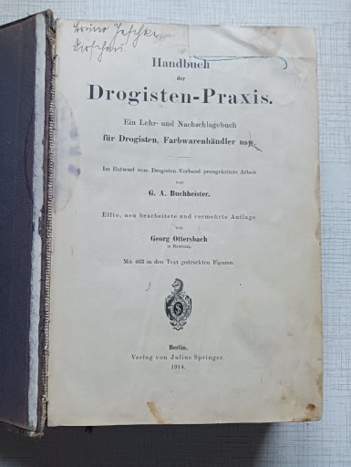 Zdjęcie oferty: Handbuch der Drogisten Praxis, Berlin 1914