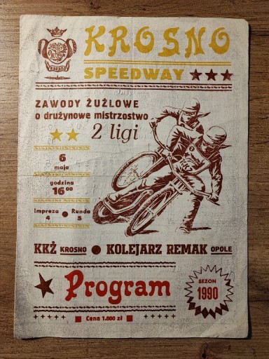 Zdjęcie oferty: ŻUŻEL DM2L 1990 KKŻ KROSNO KOLEJARZ OPOLE SPEEDWAY