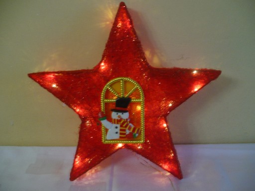 Zdjęcie oferty: Ozdoby świąteczne duża gwiazda z bałwankiem świeci