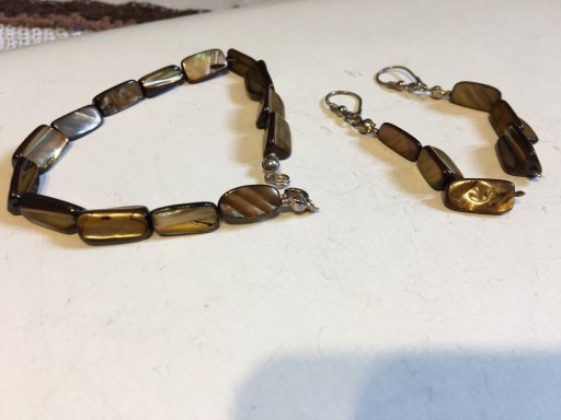 Zdjęcie oferty: Srebrna bransoleta i kolczyki z masą perłową