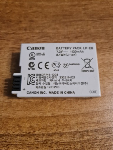 Zdjęcie oferty: Bateria Canon LP-E8 akumulator oryginalny (SCME)