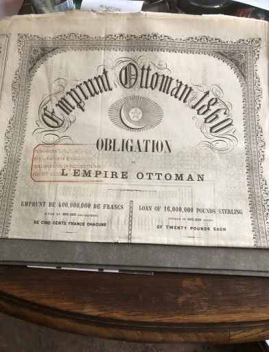 Zdjęcie oferty: Obligacja Ottoman empire 1860 RR
