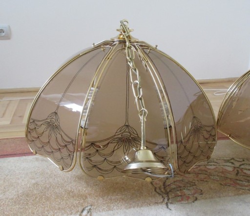 Zdjęcie oferty: Lampa wisząca 24 karatowe złoto szkło profilowane