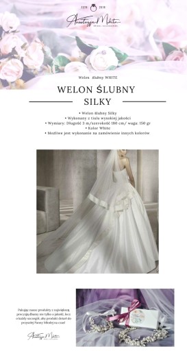 Zdjęcie oferty: Welon ślubny Silky