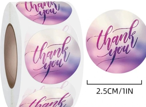 Zdjęcie oferty: Naklejki thank you/ dziekuję 50 sztuk