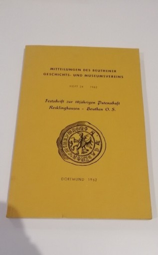 Zdjęcie oferty: Mitteilungen des Beuthener Geschichts- Heft 24