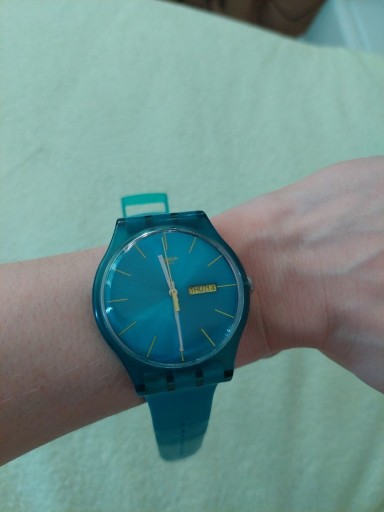 Zdjęcie oferty: Swatch, zegarek na baterie, damski, turkusowy