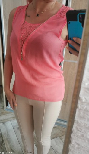 Zdjęcie oferty: Damska bluzka na ramiączkach różowa S/M
