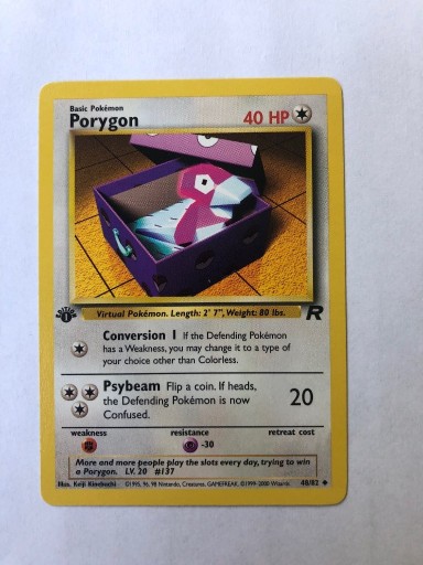 Zdjęcie oferty: Porygon karta pokemon 48/82 Team Rocket TR 1st 