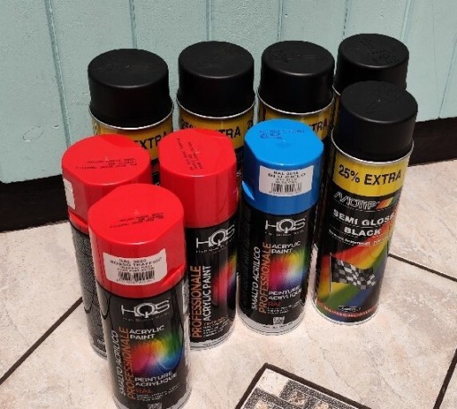 Zdjęcie oferty: Spray czarny kolor 9 sztuk Motip Hqs 