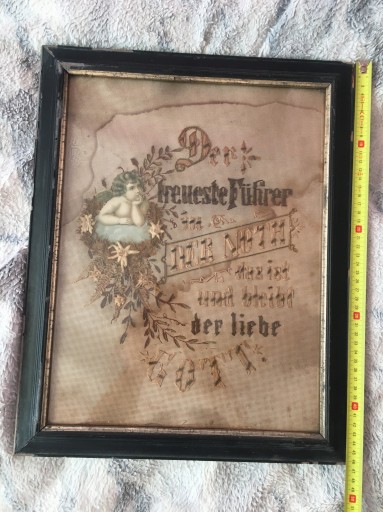 Zdjęcie oferty: Haft dewocyjny na papierze | Niemcy | 46 x 37 cm