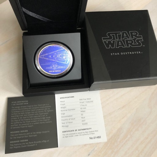 Zdjęcie oferty: STARDESTROYER Niue moneta Gwiezdne Wojny Star Wars