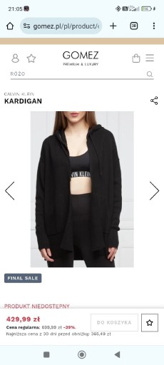 Zdjęcie oferty: Calvin Klein kardigan xs-s wełna 