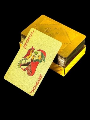 Zdjęcie oferty: Karty do gry złote plastik talia 54