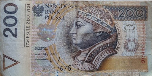 Zdjęcie oferty: Banknot 200 zł 1994. Seria DK nr. 51117676 