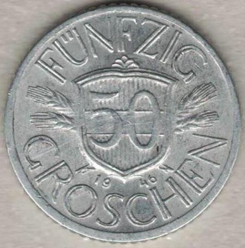 Zdjęcie oferty: Austria 50 groschen groszy 1946  22 mm  nr 2