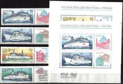 Zdjęcie oferty: żegluga bałtycka Fi 2881-4, bl 128-9