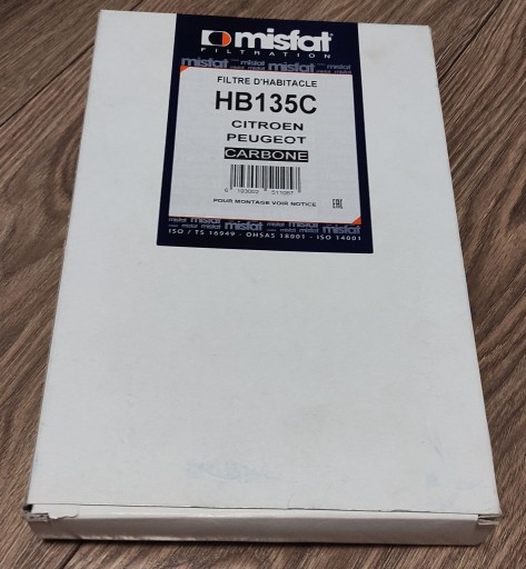 Zdjęcie oferty: Misfat HB135C Filtr kabinowy węglowy citroen c3