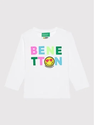 Zdjęcie oferty: Bluzka Kremowa z Nadrukiem Bawełniana Benetton 104